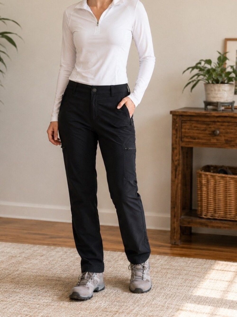 NWT MIER Cargo Hiking Trail Pants Women's Size 16 Black